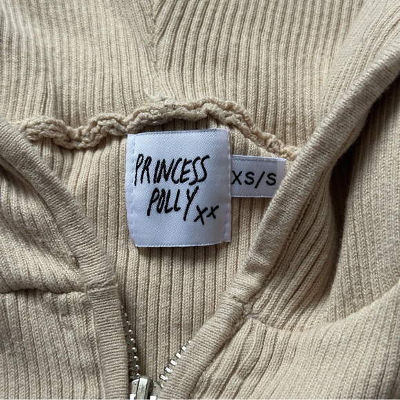 Princess Polly cropped beige zip up - Picture 2 of 2